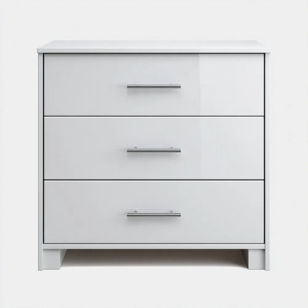 Biała komoda z 3 szufladami z płyty MDF 80 × 40 × 90 cm