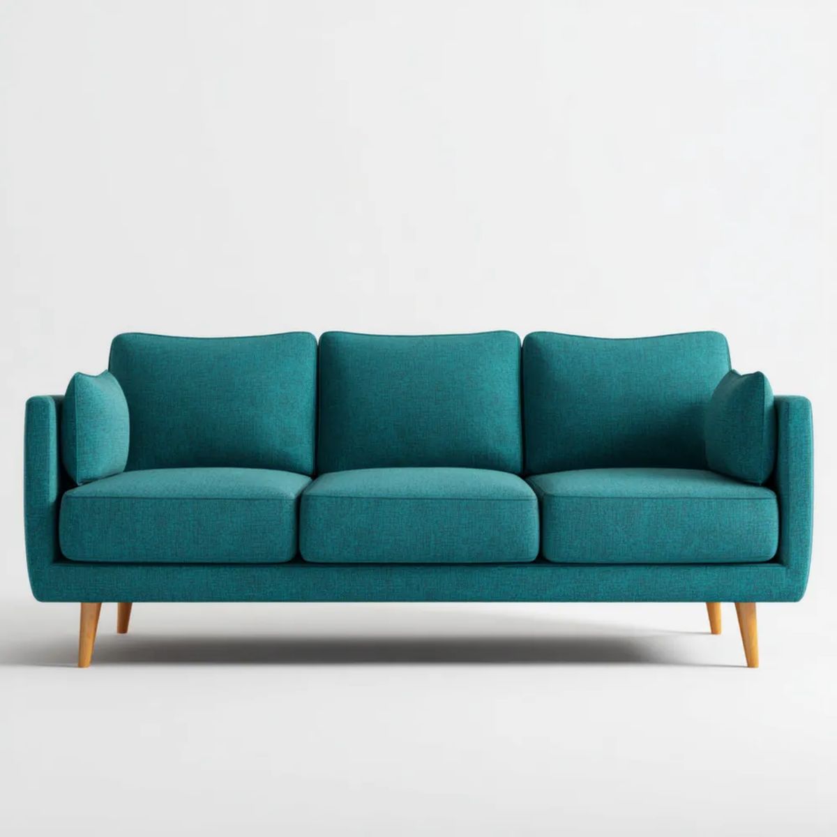 Turkusowa sofa trzyosobowa z tapicerką poliestrową 210 x 85 x 86 cm