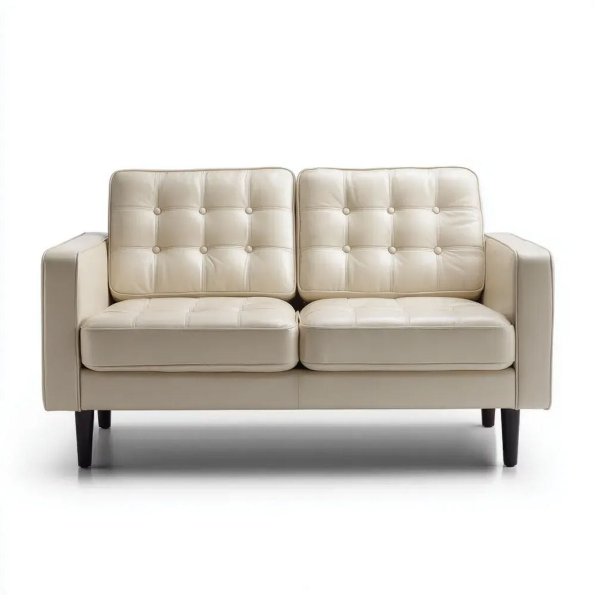 Kremowa sofa dwuosobowa z tapicerką PU 152 x 82 x 84 cm