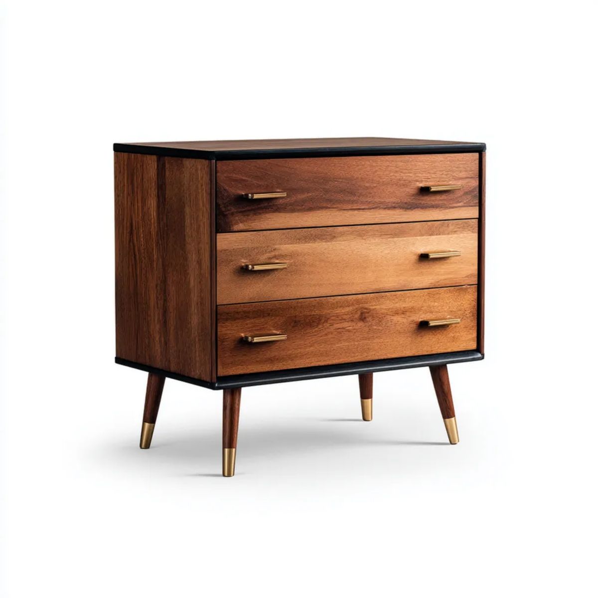 Brązowa komoda z 3 szufladami z płyty MDF 90 × 40 × 85 cm
