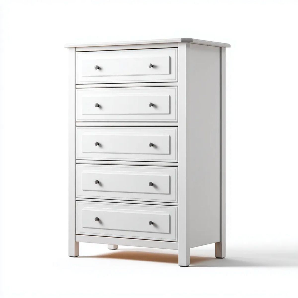 Biała komoda z płyty MDF z 5 szufladami, 80 x 40 x 120 cm