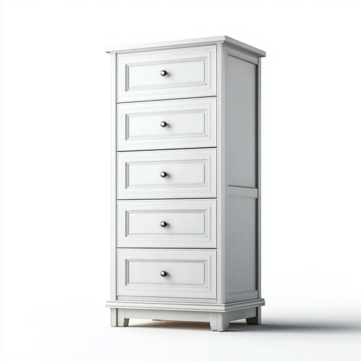 Biała komoda z płyty MDF z 5 szufladami, 60 x 40 x 120 cm