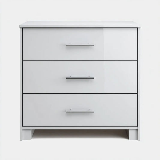 Biała komoda z 3 szufladami z płyty MDF 80 × 40 × 90 cm
