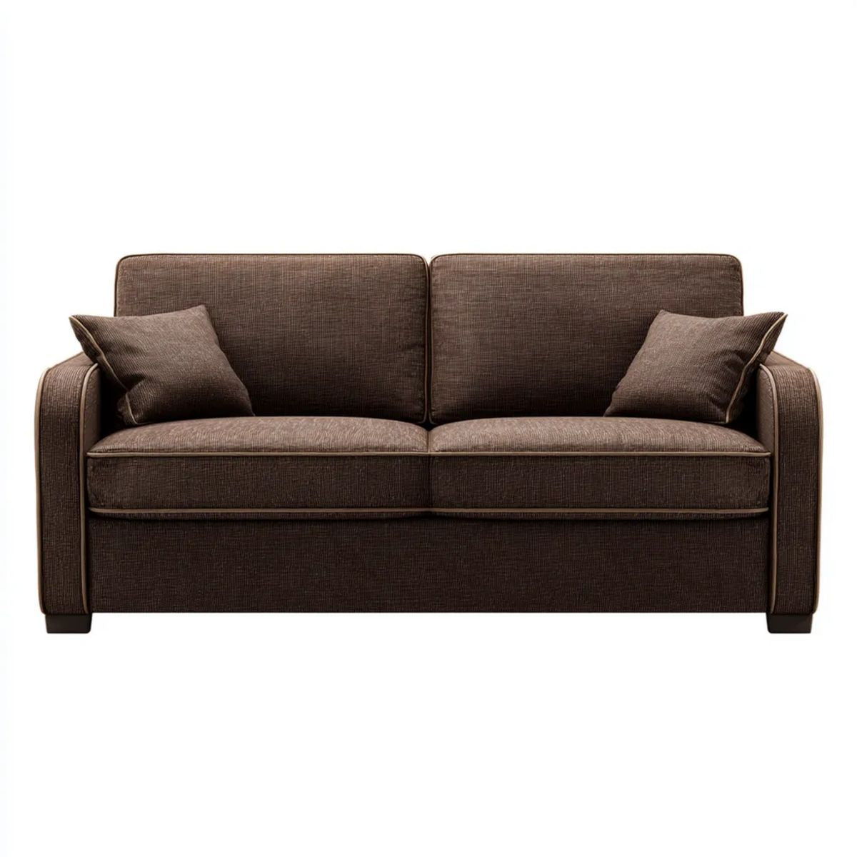 Dwuosobowa sofa brązowa z tapicerką poliestrową 150 x 85 x 88 cm