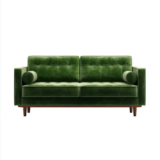 Dwuosobowa sofa aksamitna zielona 180 x 90 x 85 cm