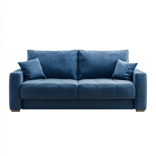 Granatowa sofa dwuosobowa z tapicerką poliestrową 180 × 90 × 85 cm
