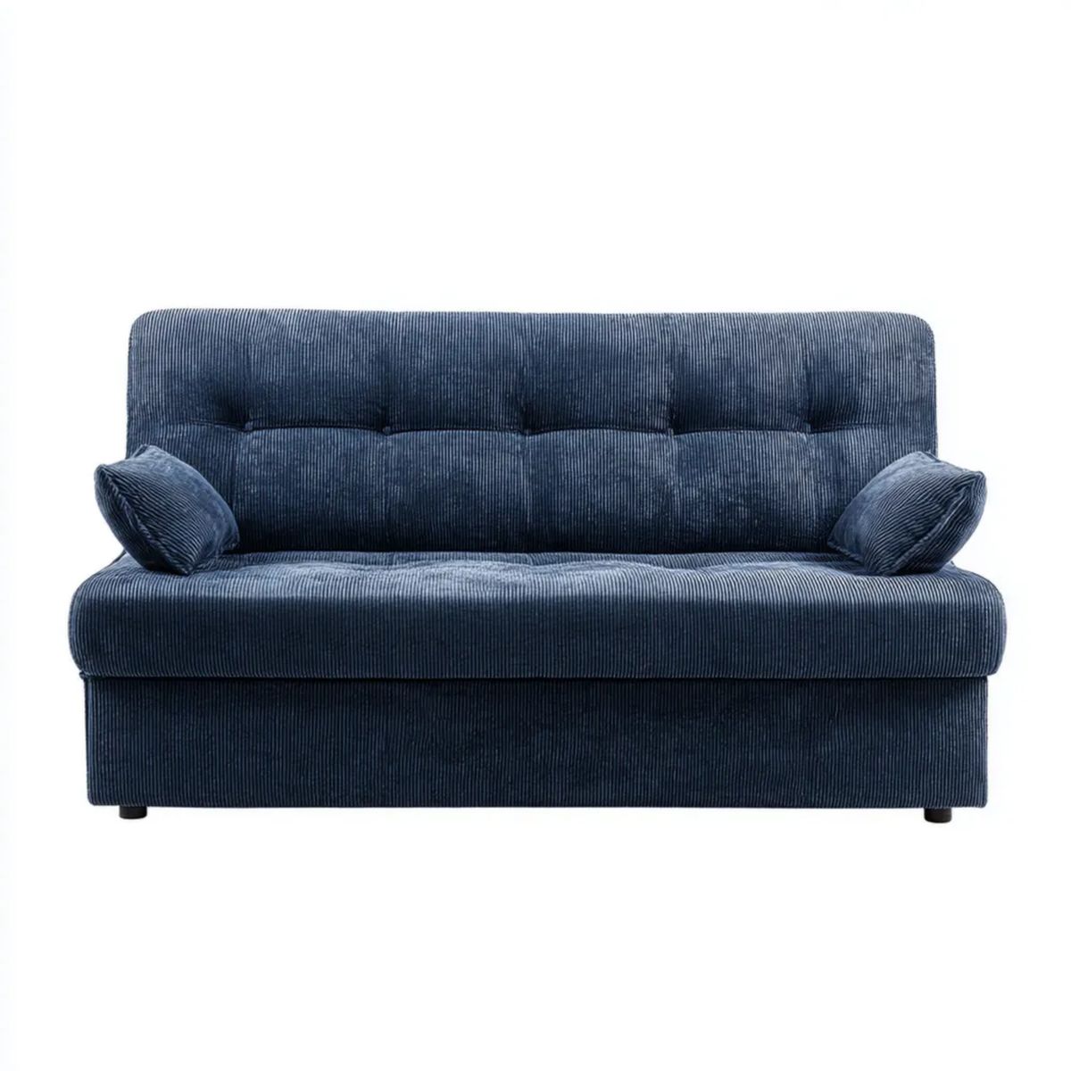 Dwuosobowa sofa granatowa ze sztruksu poliestrowego 150 x 90 x 85 cm