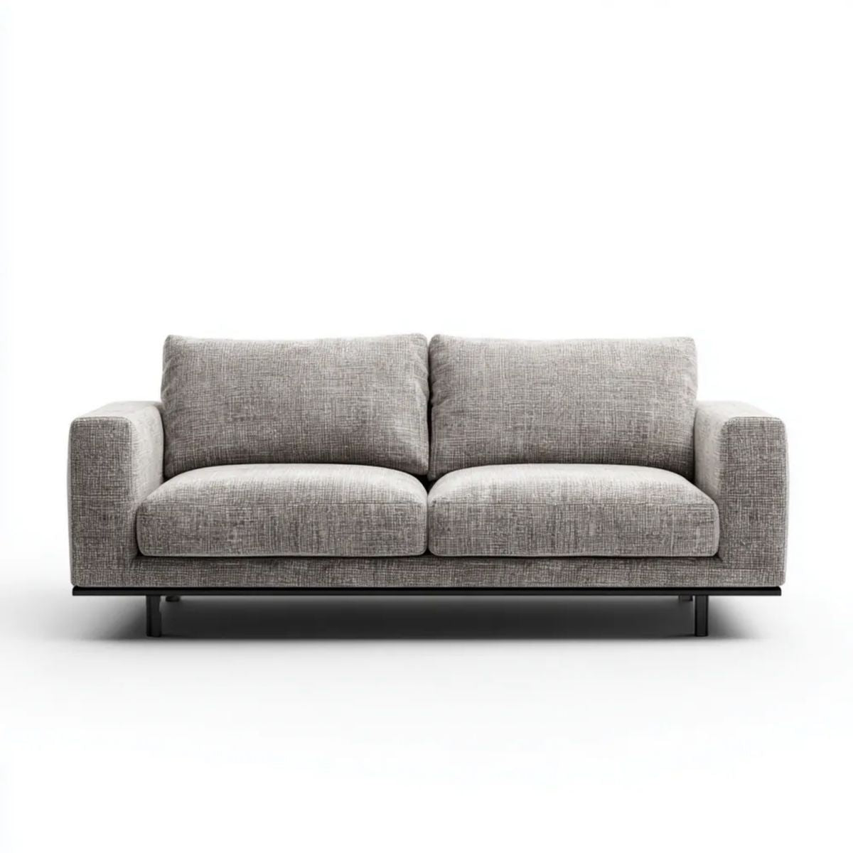 Dwuosobowa sofa z tkaniny szara/czarna 180 × 85 × 82 cm