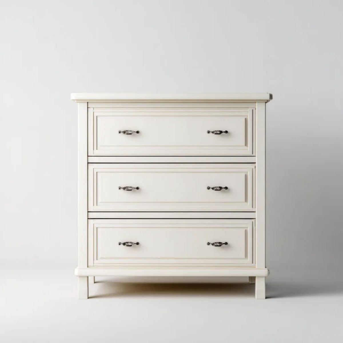 Biała komoda sypialniana z 3 szufladami z lakierowanej płyty MDF, 90 x 45 x 100 cm