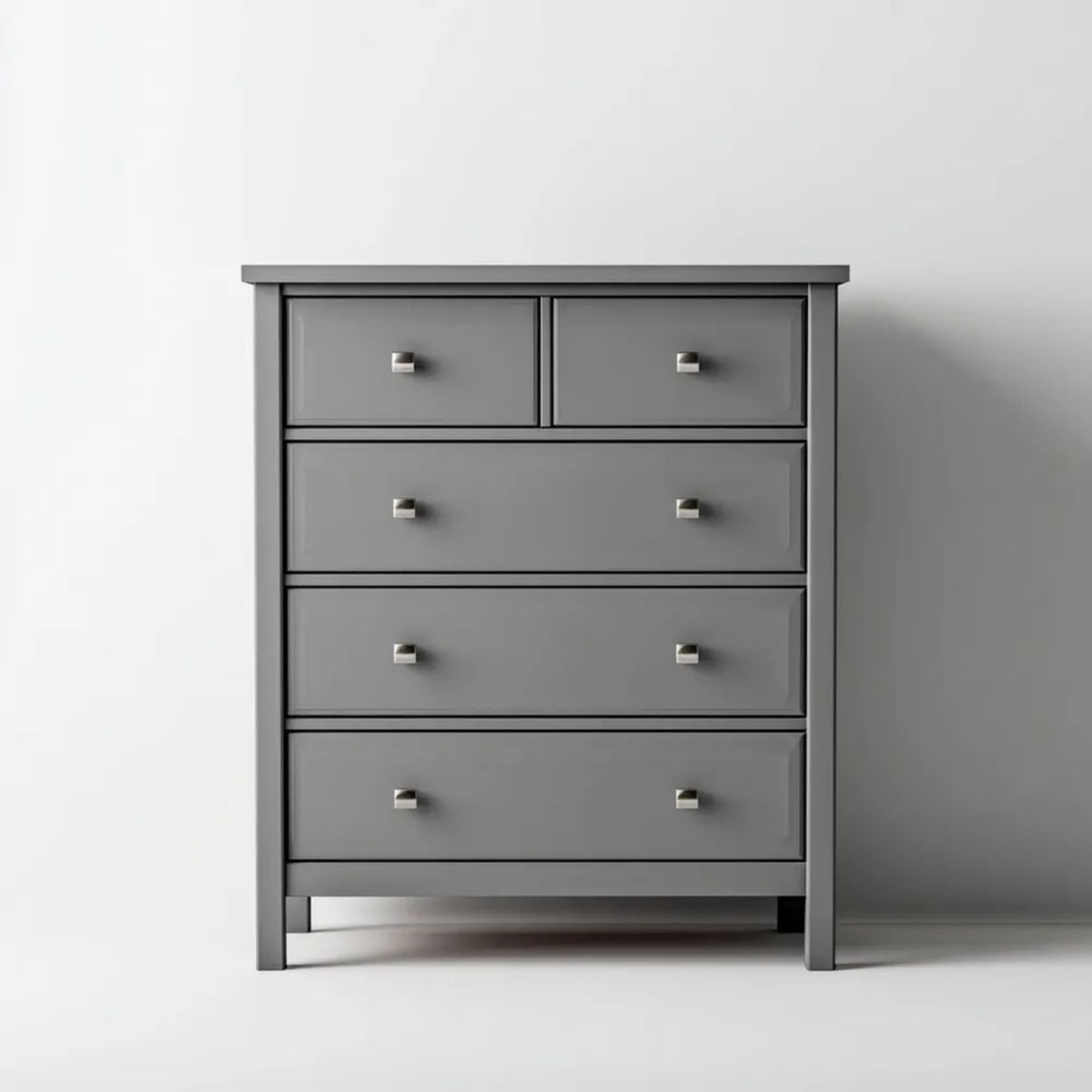 Grafitowa komoda z MDF z 5 szufladami, 90 × 45 × 110 cm