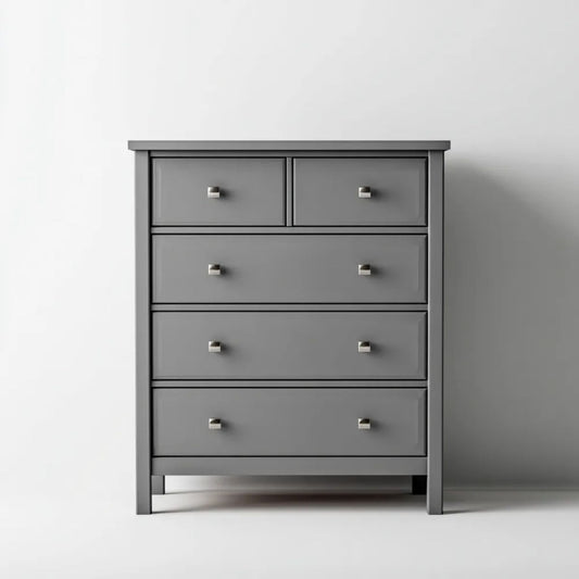 Grafitowa komoda z MDF z 5 szufladami, 90 × 45 × 110 cm