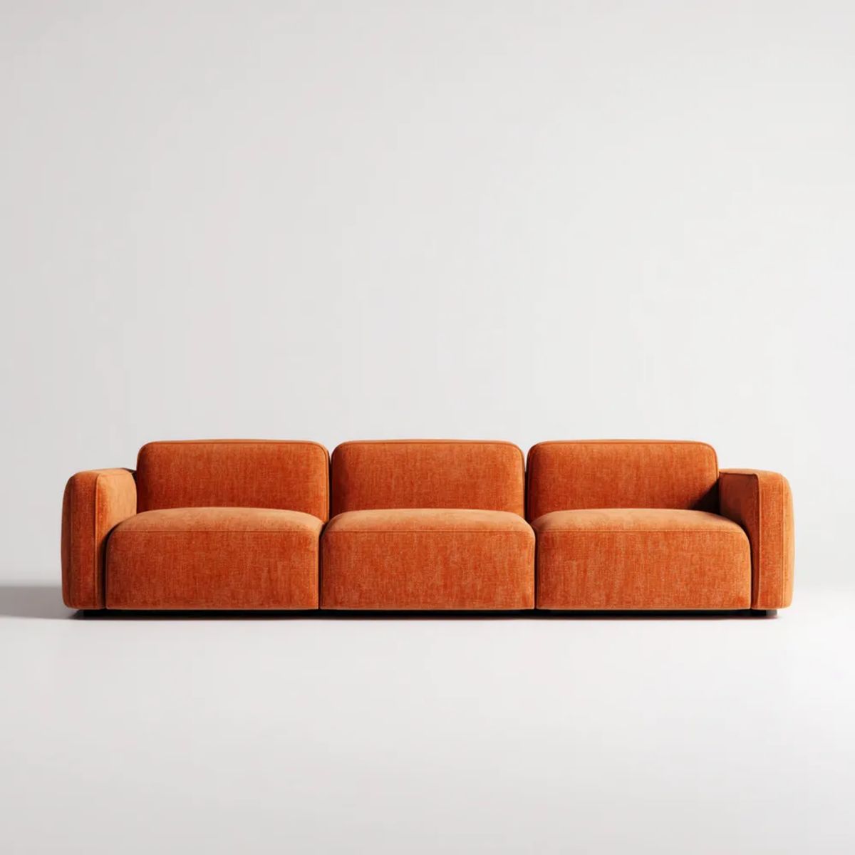 Sofa 3-osobowa pomarańczowa z tkaniny, 240 × 90 × 75 cm