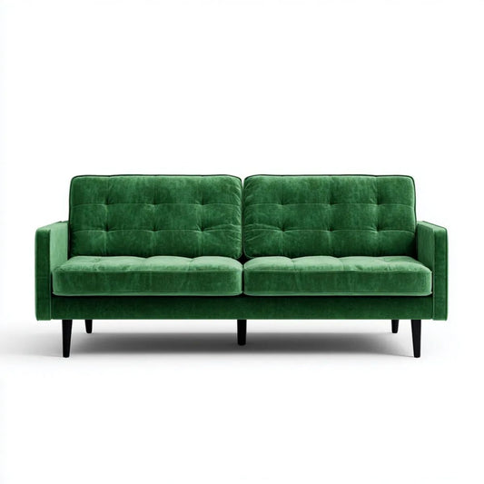 Trzyosobowa sofa z aksamitu zielona 210 × 85 × 86 cm